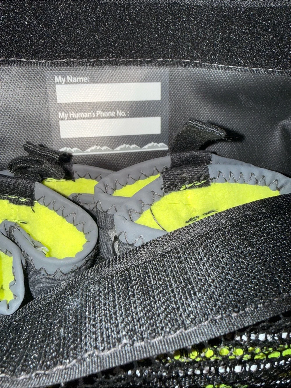 Arcadia Trail XL All-Terrain Dog Boots Black Yellow Reflective Set of 4
